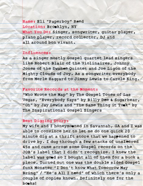 Eli Paperboy Reed Big Ups Page 1